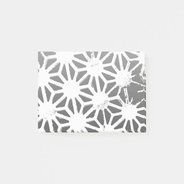 Charcoal grey geometric pattern post-it notes (Front)