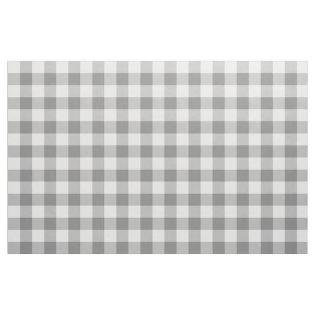 Charcoal Grey Gingham Pattern Fabric (Yard)