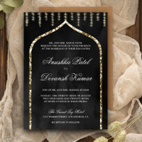 Charcoal Grey Gold Ethnic Indian Arch Wedding