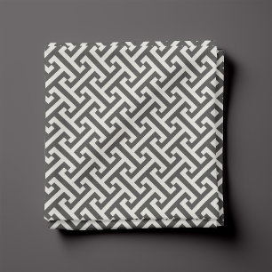 Charcoal Grey Greek Key Pattern Fabric