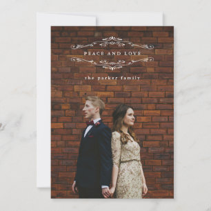 Charcoal Grey Holiday Elegance Photo Card