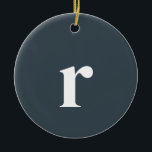 Charcoal Grey Initial Letter | Trendy Minimalist Ceramic Tree Decoration<br><div class="desc">Charcoal Grey Initial Letter | Stylish Trendy Monogram Ceramic Ornament | Modern | Elegant | Minimalist | Personalised | Fun | Cool</div>