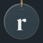 Charcoal Grey Initial Letter | Trendy Minimalist Ceramic Tree Decoration<br><div class="desc">Charcoal Grey Initial Letter | Stylish Trendy Monogram Ceramic Ornament | Modern | Elegant | Minimalist | Personalised | Fun | Cool</div>