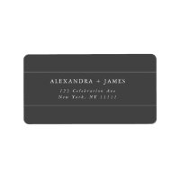 Charcoal Grey Large Modern Return Address Label