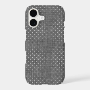 Charcoal Grey Linen Texture and Cute Polka Dots
