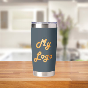 Charcoal grey logo business corporate insulated tumbler