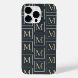 "Charcoal Grey Monogram 'm' Pattern Phone Case – M