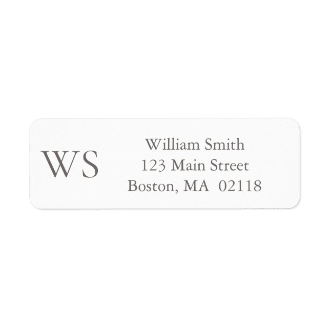 Charcoal Grey Monogram Return Address  (Front)