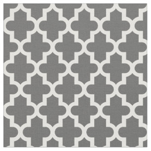 Charcoal Grey Moroccan Print Fabric