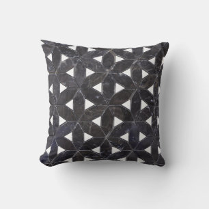 Charcoal Grey mosaic flower of life Cushion