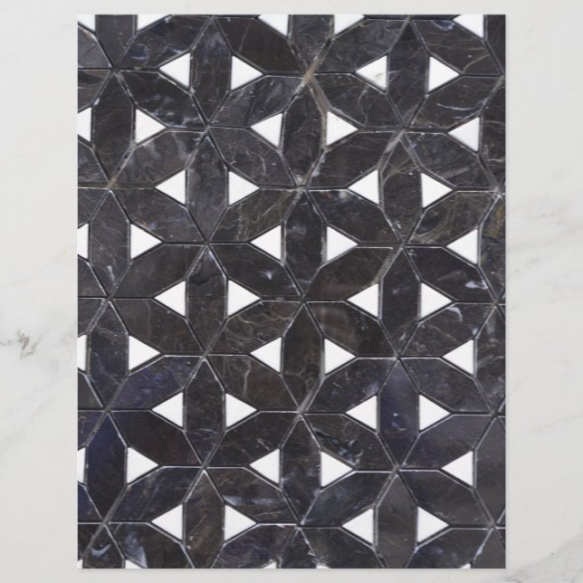 Charcoal Grey Mosaic |  flower of life pattern (Front)