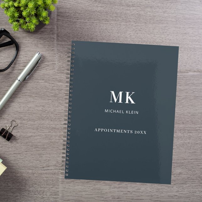 Charcoal grey name monogram 2026 planner (Creator Uploaded)