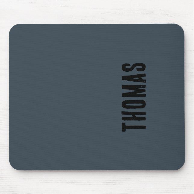 Charcoal Grey Personalised Minimalist Name Mouse Pad (Front)
