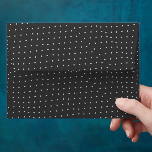 Charcoal Grey Polka Dot Envelope (Hand)
