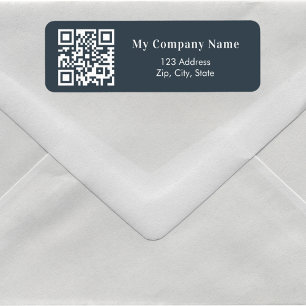 Charcoal grey QR code business return address