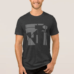Charcoal Grey Shapes Geometric Abstract MCM Larger Tri-Blend Shirt