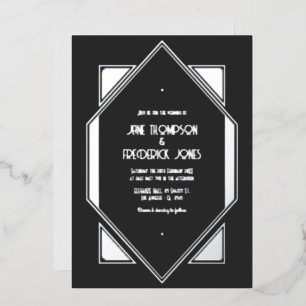 Charcoal Grey & Silver Gatsby Art Deco Wedding