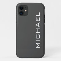 Charcoal Grey Solid Colour | Minimalist Name
