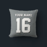 Charcoal Grey Sports Jersey Team Jersey Cushion<br><div class="desc">Charcoal Grey Team Jersey / Sports Jersey / Football Jersey Customise this with your own name or team name and a number. You can change the size, colour and placement of the text if you need to make changes, remove the text shadow, add text and / or images of your...</div>