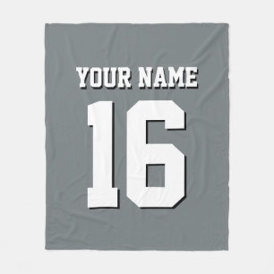 Charcoal Grey Sports Jersey Team Jersey Fleece Blanket