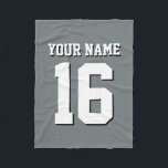 Charcoal Grey Sports Jersey Team Jersey Fleece Blanket<br><div class="desc">Charcoal Grey Team Jersey / Sports Jersey / Football Jersey Customise this with your own name or team name and a number. You can change the size, colour and placement of the text if you need to make changes, remove the text shadow, add text and / or images of your...</div>