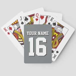 Charcoal Grey Sports Jersey Team Jersey Playing Cards