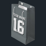 Charcoal Grey Sports Jersey Team Jersey Small Gift Bag<br><div class="desc">Charcoal Grey Team Jersey / Sports Jersey / Football Jersey Customise this with your own name or team name and a number. You can change the size, colour and placement of the text if you need to make changes, remove the text shadow, add text and / or images of your...</div>