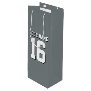 Charcoal Grey Sports Jersey Team Jersey Wine Gift Bag