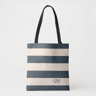 Charcoal Grey Stripes Tote Bag