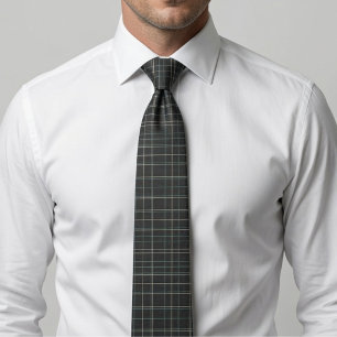 Charcoal Grey Tartan Plaid  Tie