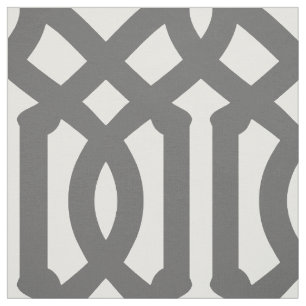 Charcoal Grey Trellis Large Scale Fabric