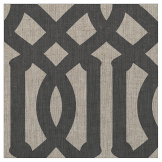 Charcoal Grey Trellis Large Scale Fabric