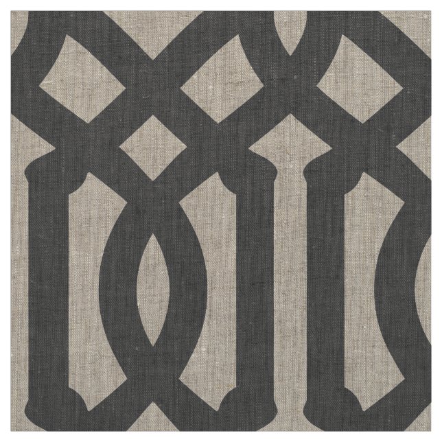 Charcoal Grey Trellis Large Scale Fabric (Swatch)