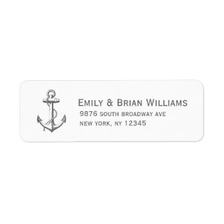 Charcoal Grey Vintage Anchor Illustration