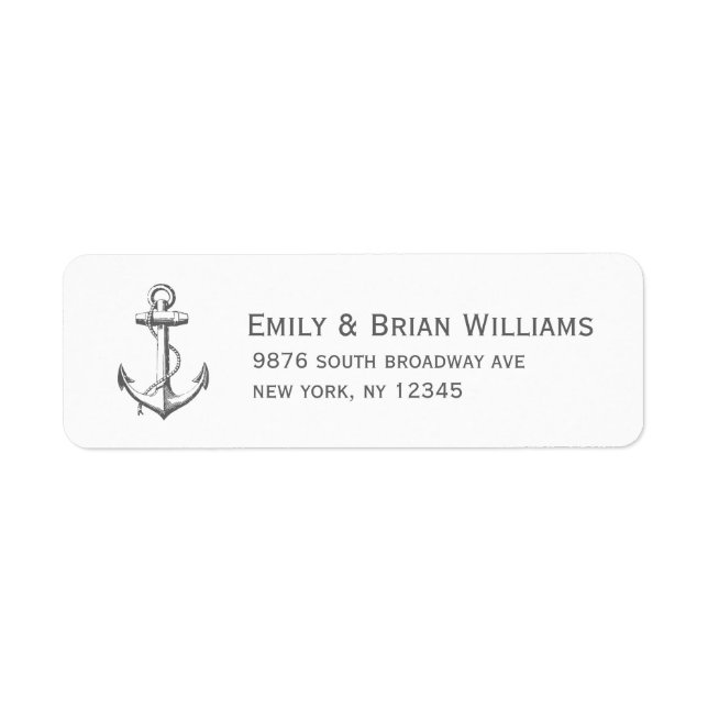 Charcoal Grey Vintage Anchor Illustration (Front)