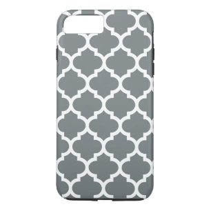 Charcoal Grey White Moroccan Quatrefoil Pattern #5 Case-Mate iPhone Case