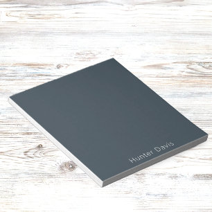 Charcoal grey white name notepad