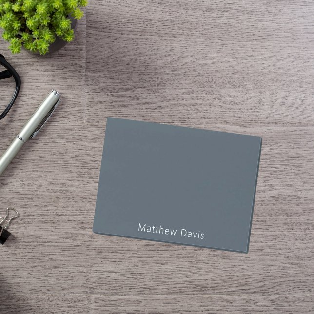 Charcoal grey white name post-it notes (Creator Uploaded)
