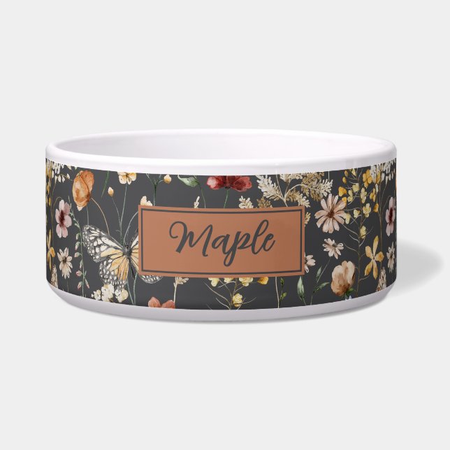 Charcoal Grey Wildflower Personalised Pet (Front)
