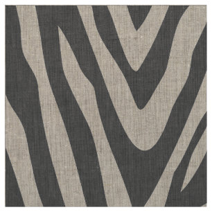 Charcoal Grey Zebra Print Large Scale Fabric