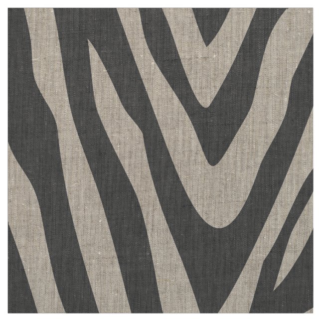 Charcoal Grey Zebra Print Large Scale Fabric (Swatch)