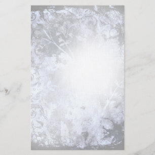 Charcoal Grunge Abstract Floral Stationary Stationery