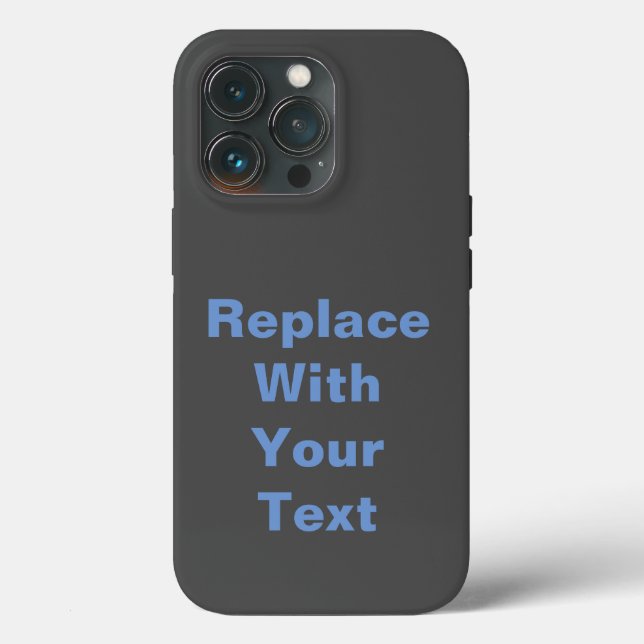 Charcoal Heather Add Your Own Text Replacement Case-Mate iPhone Case (Back)