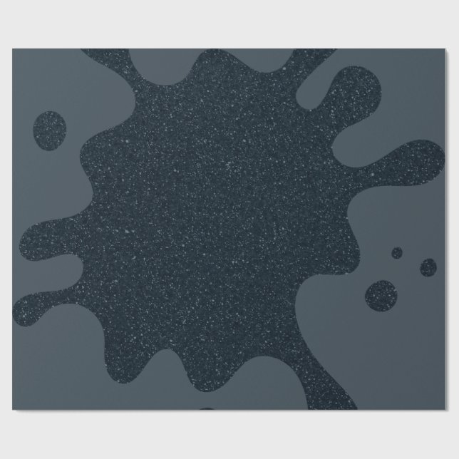 Charcoal Ink Splash Gift Wrapping Paper - Custom (Flat)