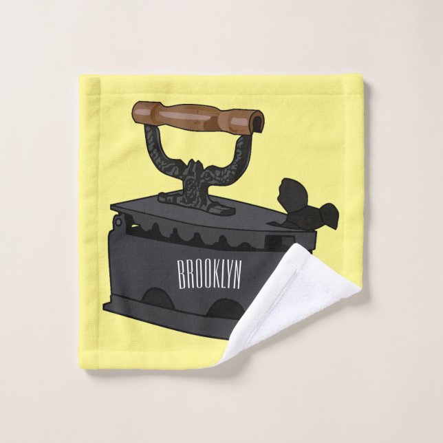Charcoal iron cartoon illustration  bath towel set (Wash Cloth)