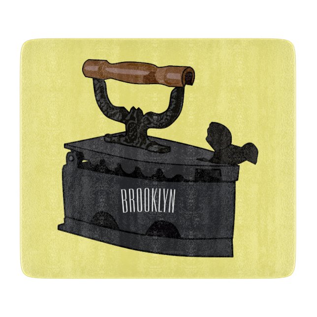Charcoal iron cartoon illustration  cutting board (Front)