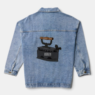Charcoal iron cartoon illustration  denim jacket