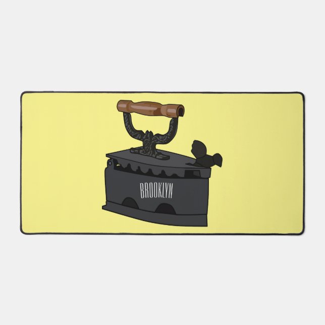 Charcoal iron cartoon illustration  desk mat (Front)