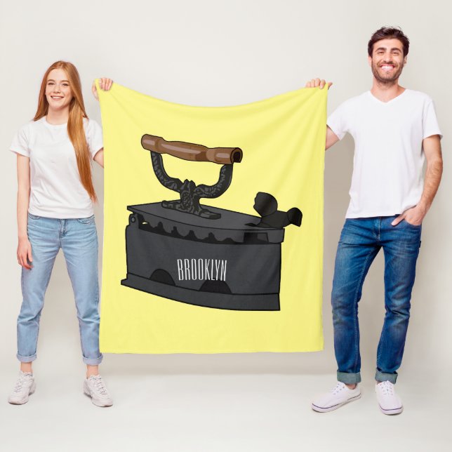 Charcoal iron cartoon illustration  fleece blanket (In Situ)