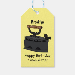 Charcoal iron cartoon illustration gift tags